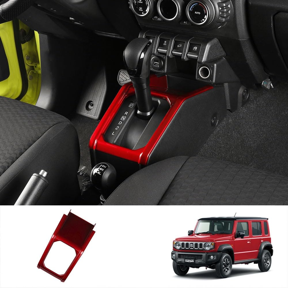 Накладка на основание рычага переключения передач для нового Jimny Nomad JC74 Jimny Sierra и Jimny JB64 Настраиваемый интерьер (5-дверный), JB74, (Автоматическая коробка передач). панель. Красный.