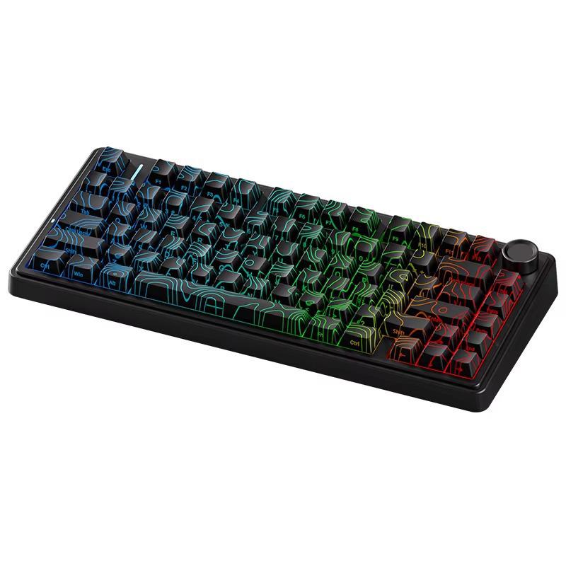 Трехрежимная беспроводная механическая игровая клавиатура Wolfspider F75max с RGB-подсветкой, возможностью настройки и боковой гравировкой.