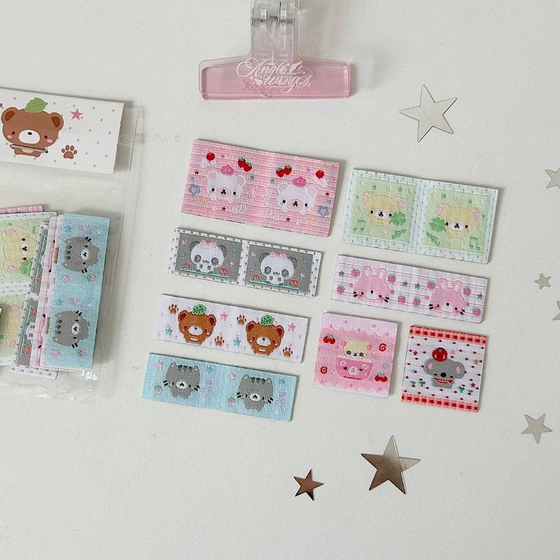 Kawaii Label Index Stickers Embroidery Lucky Tag Label Sticker Scrapbooking Sticker Hand Account Notes Decorative Sealing Decals