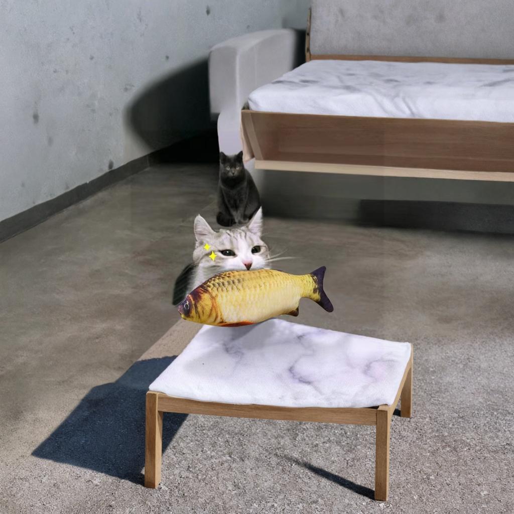 Игрушка-рыбка с кошачьей мятой - Прочная игрушка для чистки зубов для кошек и котят