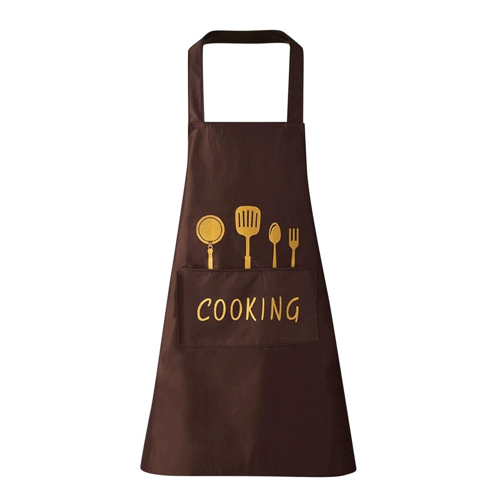 Модный водонепроницаемый фартук с принтом кухонной утвари - Прочный и удобный для использования на кухне