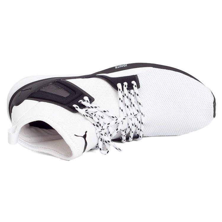 Puma B.O.G Limitless Hi Кроссовки унисекс с круглым носком, на шнуровке, из синтетической кожи, с амортизацией, износостойкие, средней высоты, для бега, Белые Черные 363126-02