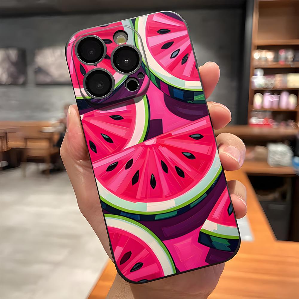 Мультяшный чехол для телефона с арбузом Для IPhone 17 Pro Max 15 Pro 16 14 Plus 12 13 Mini 11 Pro Ударопрочный мягкий чехол