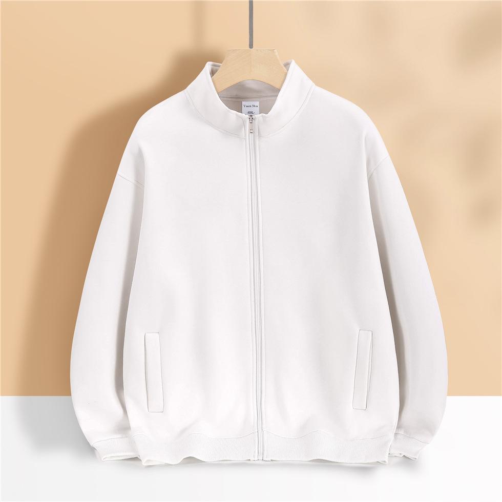 Autumn/Winter Pearl Series Fleece Stand Collar  Sweater, Casual Cardigan Zipper Long Sleeved Couple Clothes,Trendy Brand  Unisex