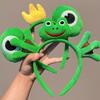 Мультяшные большие глаза лягушки, плюшевые обручи для волос с бантом для женщин, сладкий макияж, повязка для волос, повязка на голову, аксессуары для волос для девочек, корейские головные уборы