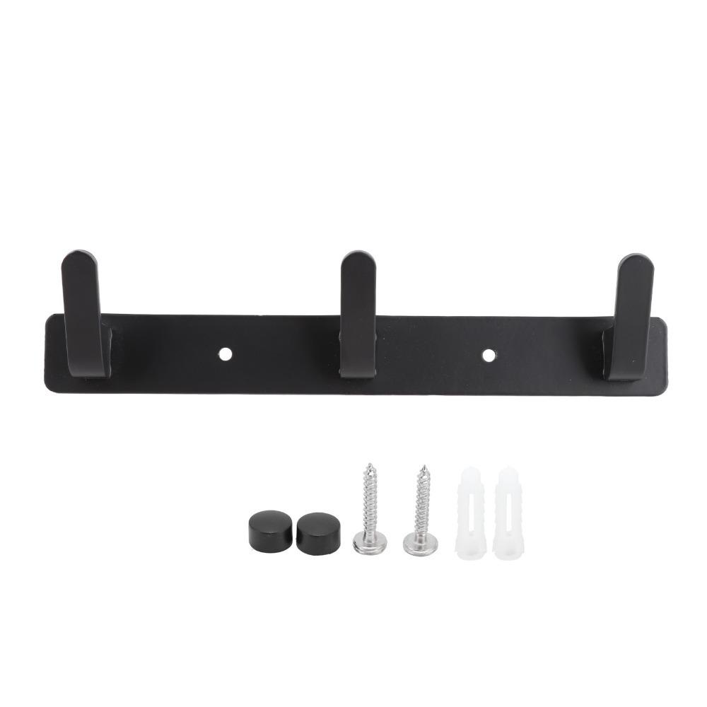 Black Coat Rack Durable Row Hook Decorative Towel Hook Kitchen Bathroom Wardrobe Entryway Bedroom
