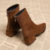 Women Ankle Boots Pointed Toe Heeled Shoes Elegant 2025 Suede Chunky Chelsea Boots Woman Winter New Pumps Sexy Botas