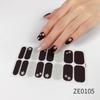 ZE European American Style Waterproof No-Cure Gel Nail Wraps, Full Cover Blend Color Block Spring Summer Nail Stickers, Nail Patch Films