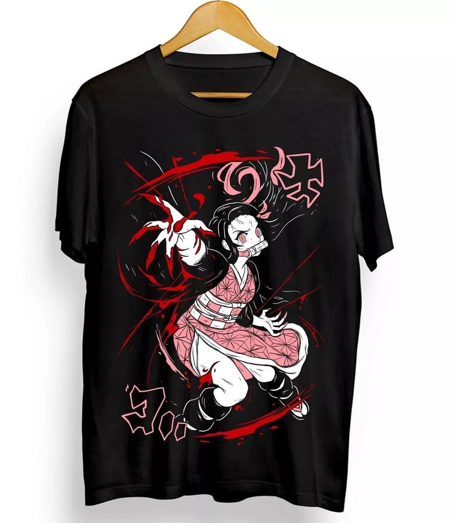 Nezuko T-shirt Demon Killer Kimetsu No Yaiba Tanjiro Summer New Men's and Women's Streetwear