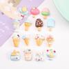 Cartoon Ice Cream Cone Popsicle Resin Accessories for DIY Hairpins