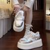 Универсальная платформа женская обувь увеличивающая рост маленькие белые туфли осень повседневные новые кеды повседневная обувь женская мягкая подошва не устают