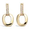 [L1260] - Gold Plated Earrings 'Déesse' Golden White - 20x10 Mm