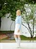 NITINA Snap Collar Shirred Turtleneck Tee S/Bl