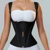 Women High Elastic Mesh Waist Cincher Posture Correcting Vest Tummy Control Waist Belt with Zipper and Hook-and-Eye Closure Vintage Shapewear Top
