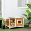 Doghouse - PawHut - with sunroof and window - inside and outside - wood - 85.5 x 62 x 60 cm - orange