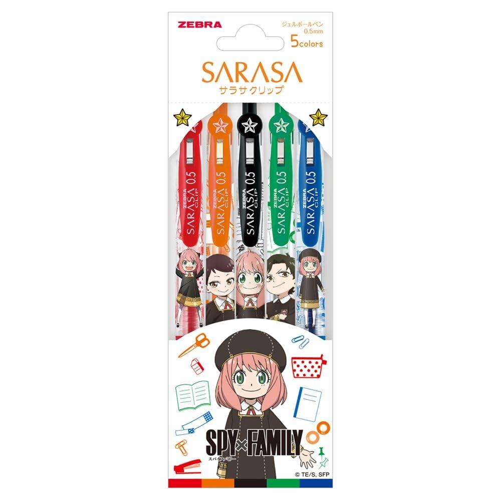 Zebra Gel Ballpoint Pen Sarasa Clip 0.5mm Spy Family 5 Color Set JJ15-5C-SF