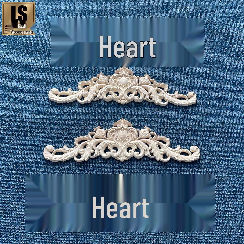 European Style Solid Wood Inlay Flower Decoration for Doors, Wine Cabinets, and Wardrobes