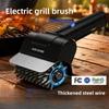 Перезаряжаемая электрическая щетка для чистки гриля BBQ, Ручной ролик из нержавеющей стали для чистки, Портативный беспроводной очиститель гриля для кемпинга на открытом воздухе
