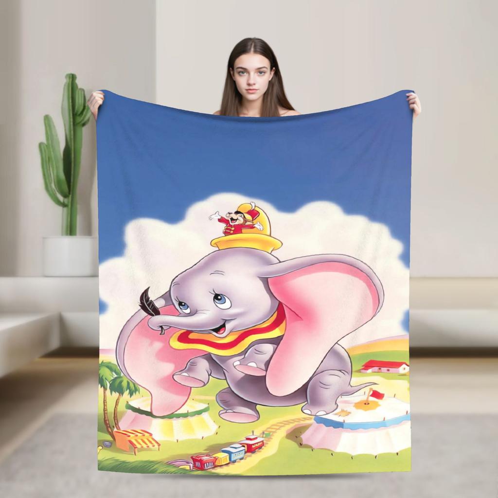 D-Dumbos Plush Blanket Child Flannel Throw Blanket For Couch Bed Super Soft Design Quality Bedspread Gift