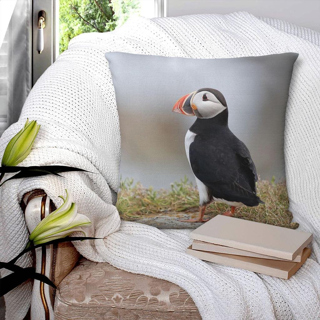 Atlantic Puffin Newfoundland Pillowcase Polyester Linen Velvet Creative Zip Decor Sofa Cushion Cover