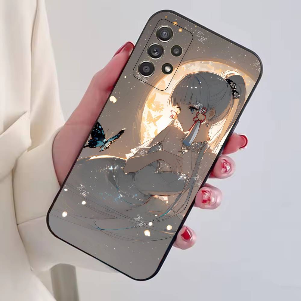 Чехол для телефона Genshin Impact K-Kamisato A-Ayaka для Samsung S25, S24, S21, S22, S23, S30, Ultra, S20, Plus, Fe, Мягкий силиконовый черный чехол