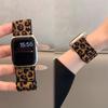 Leopard Print Nylon Watchband for Apple Watch S10-Elastic Woven Loop Sports Comfortable Replacement Band iWatch 10/9/8/7/6/5/4/3/2/1/Se/Ultra/ultra2