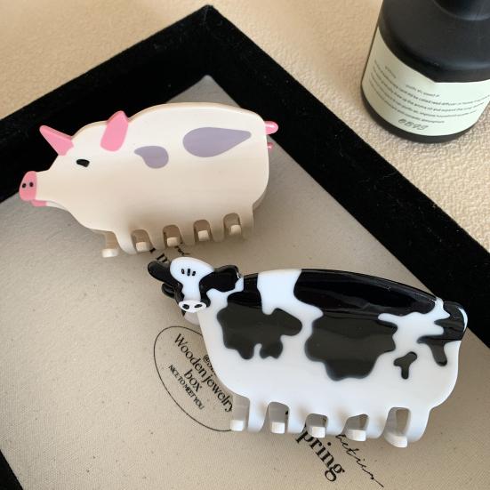 Заколка для волос животных, нескользящая, сильная фиксация, форма коровы, свиньи, цыпленка, женщины, девушки, длинные, толстые, тонкие, вьющиеся зажимы для волос, модные аксессуары для волос