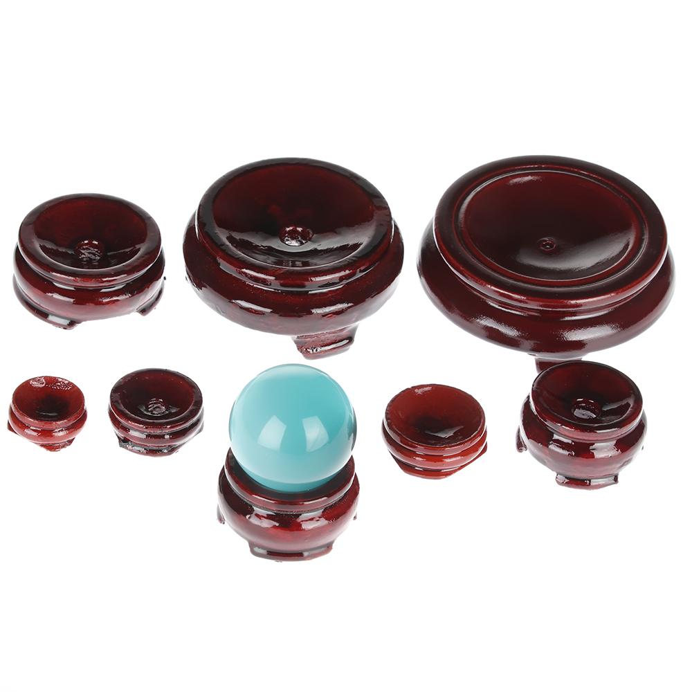 Desktop Ornament Fixed Seat Wood Holder Statue Pedestal Miniature Display Stand Crystal Ball Base