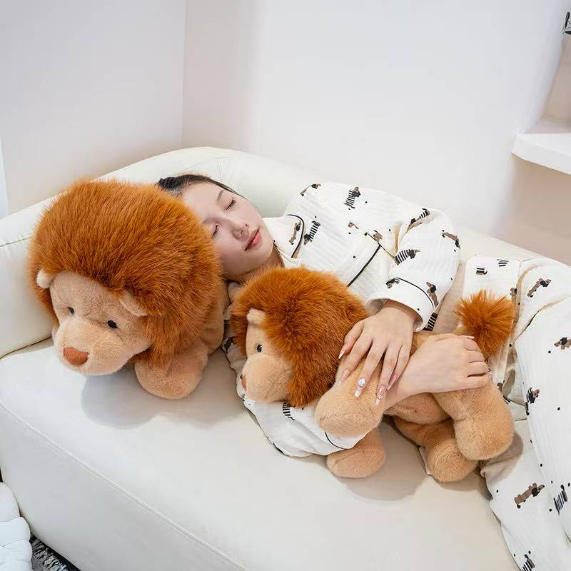 Latest Sitting and Lying Lion Doll Kawaii Plush Toy Handmade Doll Cartoon Anime Cute Pillow Children's Birthday Gift Doll