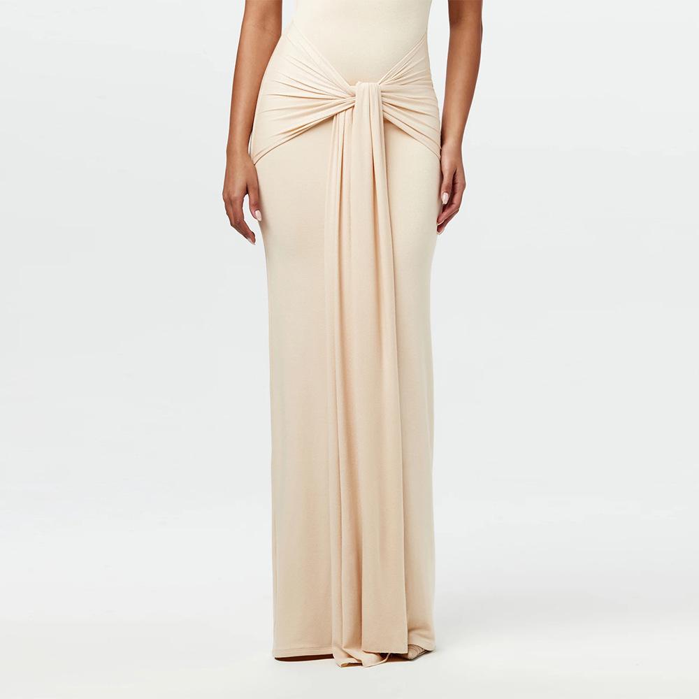 Европейское и американское женское однотонное платье без рукавов приталенного силуэта с завязкой на талии