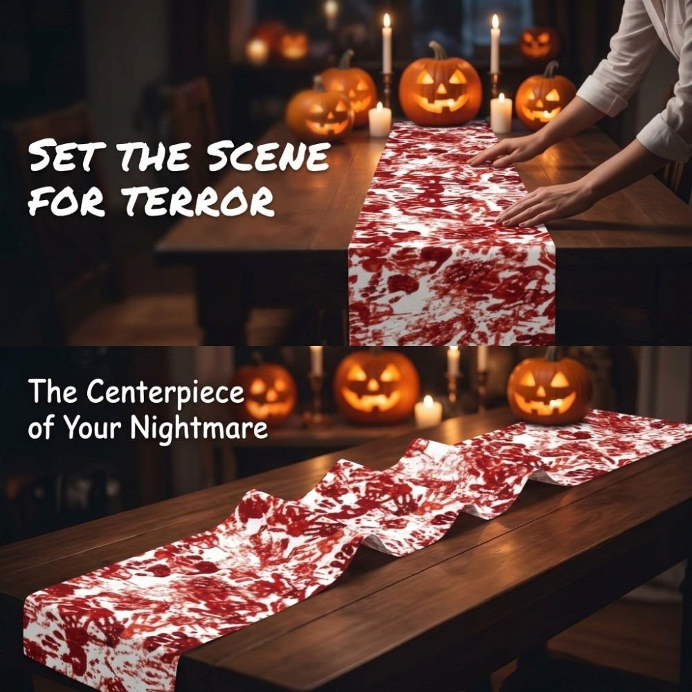 Bloody Halloween Decorative  Tablecloth Handprint Table Cover Scary Placemat  Halloween Party