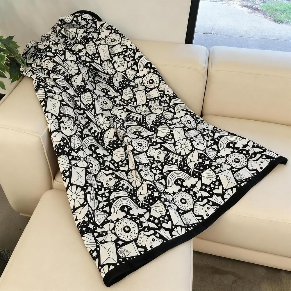 Раскрашиваемое DIY washable одеяло с 12 цветными маркерами, творческое искусство, индивидуально окрашенная ткань с цветами, одеяла для взрослых, для релаксации