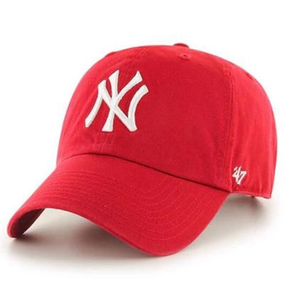 47brand MLB Нью-Йорк Кепка с большим логотипом Cleanup красная (B-RGW17GWS-RD)