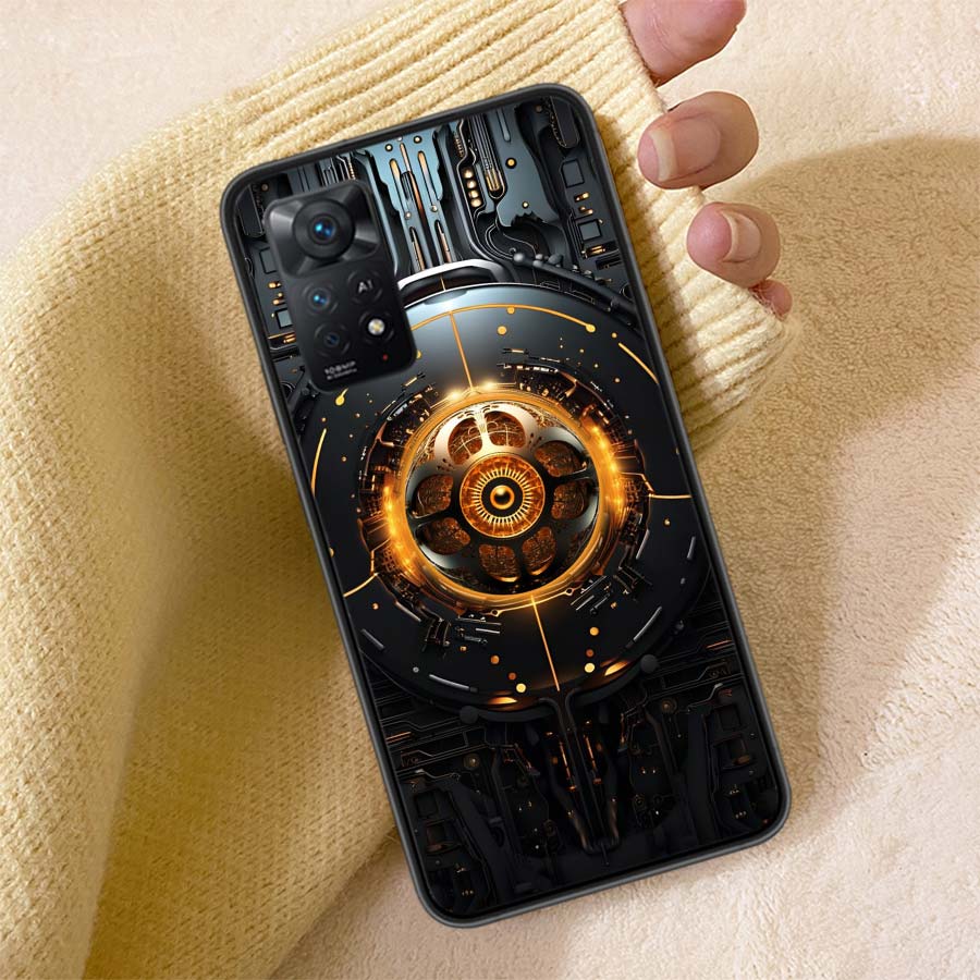 Superpower Mechanical Energy Phone Case For Redmi Note 13 14 15 Pro Plus 12 13C 12C 15C 9 10 10C 9T 9C 9A TPU Soft Cover Clear C