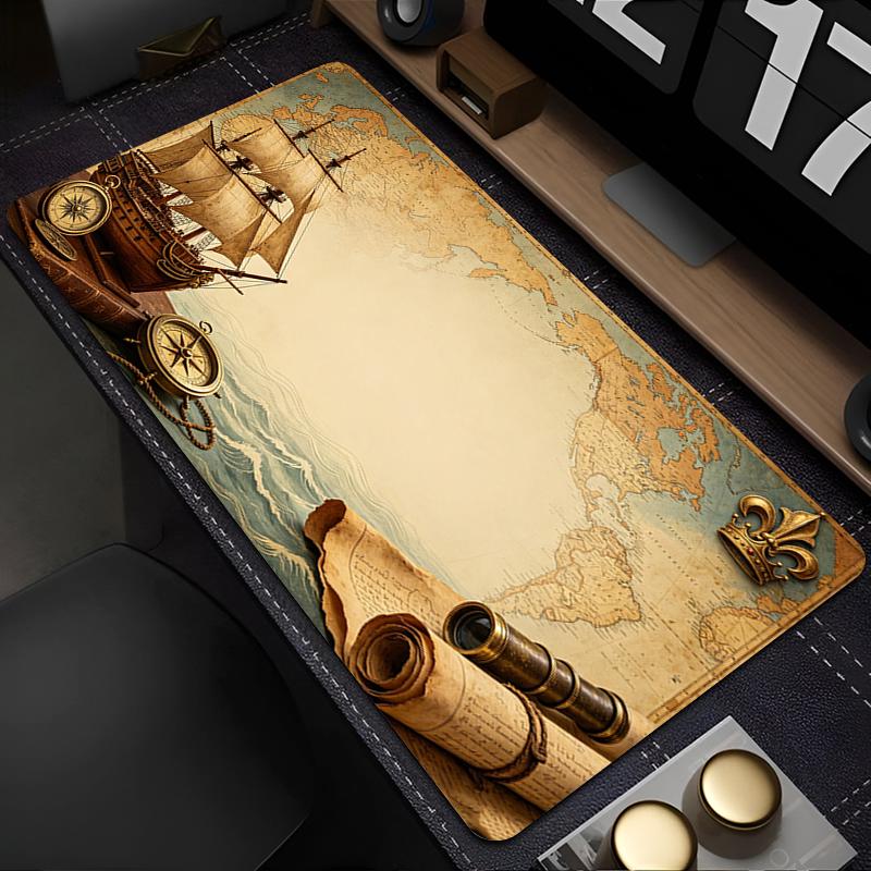 Hot Mouse Pad E-sports Gaming Accessories Mouse Mat Vintage Spanish Age of Discovery Series Anti-slip Desk Mat Keyboard Mousepad