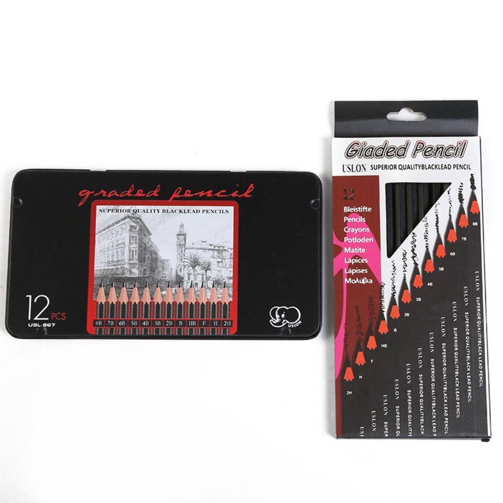Graphite Shading Sketch Pencil 2H-8B Drawing Pencil Journal Wooden Lead Pencils Stationery