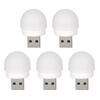 5 шт., USB-ночник, светодиодный ночник, USB-разъем, лампа для зарядки аккумулятора, USB-подсветка для книг, маленькие круглые лампы для защиты глаз для чтения