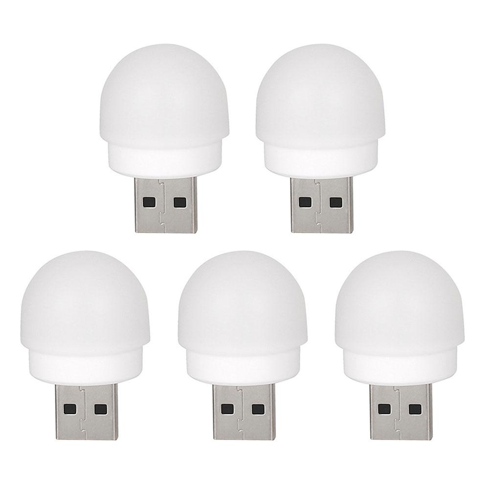 5 шт., USB-ночник, светодиодный ночник, USB-разъем, лампа для зарядки аккумулятора, USB-подсветка для книг, маленькие круглые лампы для защиты глаз для чтения