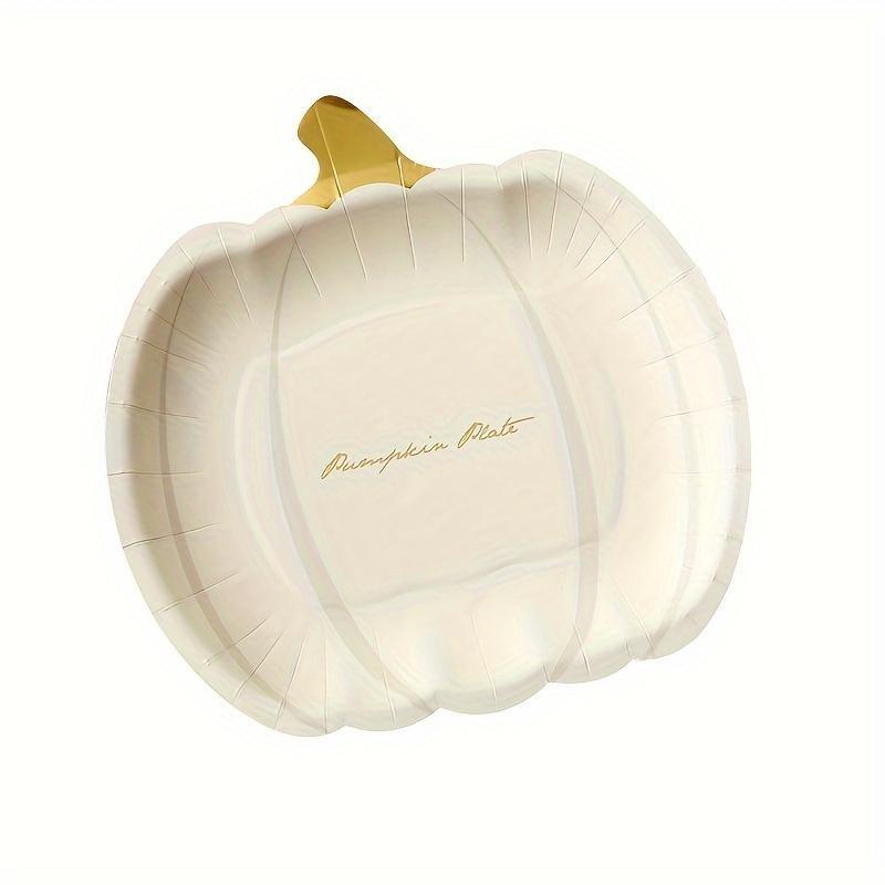 20 шт. Одноразовые бумажные тарелки в форме тыквы на Хэллоуин с элегантным тиснением для праздников и кейтеринга