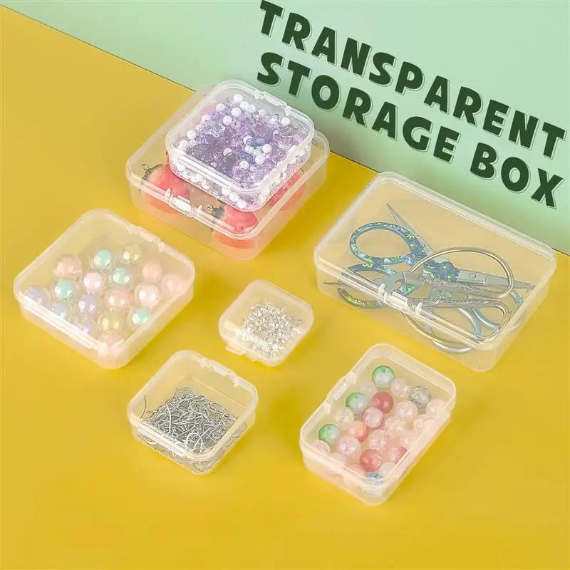 4-28Pcs Plastic Storage Box Transparent Jewelry Storage Box Container Portable Earring Ring Earplugs Packaging Storage Case