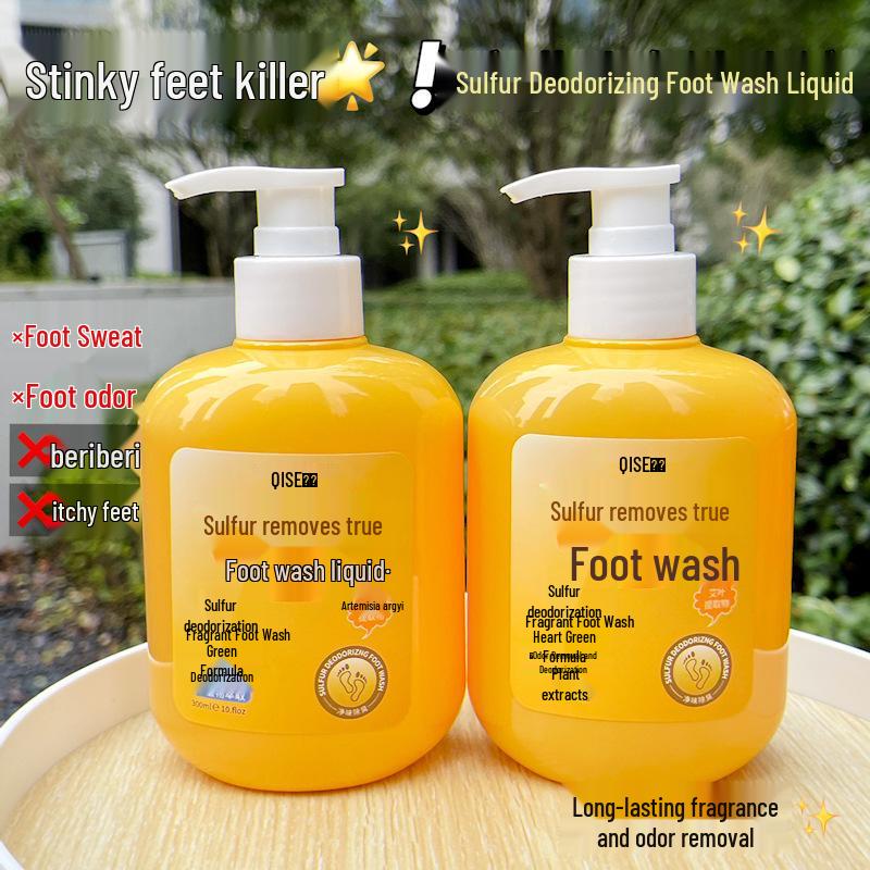 Sulfur Fragrant Foot Wash: Deodorizes, Soothes Itch, Reduces Sweat, Eliminates Odor, and Refreshes Feet with Peeling-Resistant Formula.