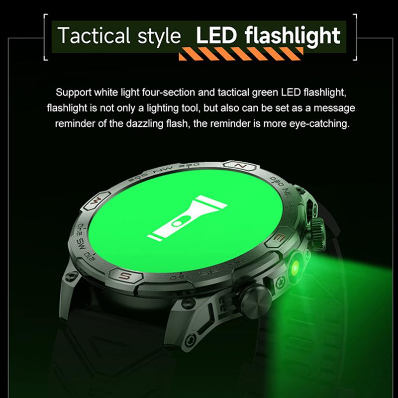 SCIONE Умные часы с пульсометром Bluetooth, голосовым помощником, компасом, фонариком, шагомером, спортивными часами на открытом воздухе