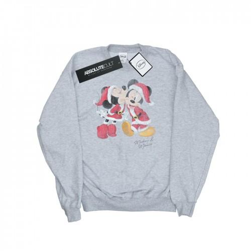 Disney Womens/Ladies Mickey And Minnie Christmas Kiss Sweatshirt