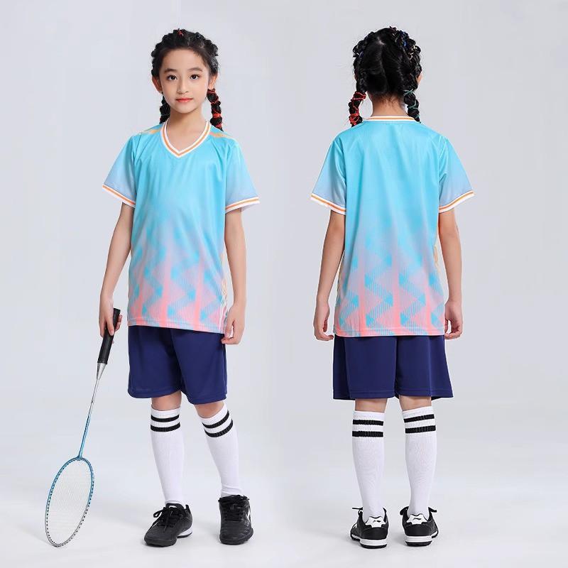 Kids Sports Set Breathable Quick-Dry T-Shirt Shorts Badminton Tennis Jump Rope School Training Unisex