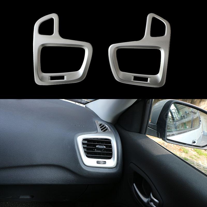 Car Air Vent Decoration Trim for Jeep Compass 2017-2020 LHD Car Dashboard Air Outlet Frame Sticker Interior Accessories