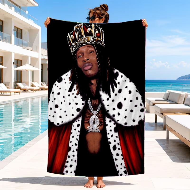 King Of The Rapper Beach Towel, Microfiber Beach Towel, Perfect For Pool, Beach, Travel, Home Decor Beach Party Fan gifts