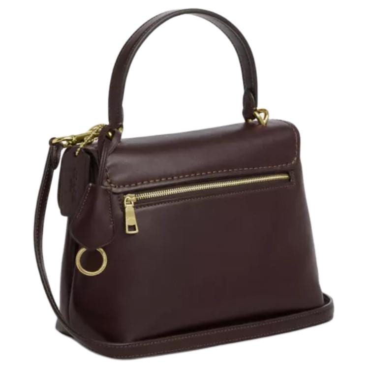 COACH Smooth Leather Handbag Medium Women's Coffee CCE54-IMXAL