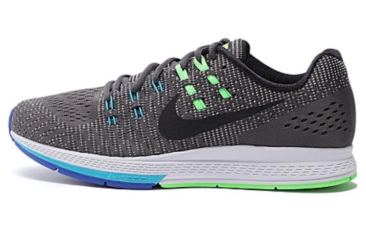 Nike Zoom Structure 19 Cushioning Abrasion Resistant Cushioning, Wear Resistant Low top Running Shoes Men's Black Green 806580-004