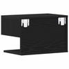 Nightstand Black Oak Look 46 x 30 x 30 cm Engineered Wood