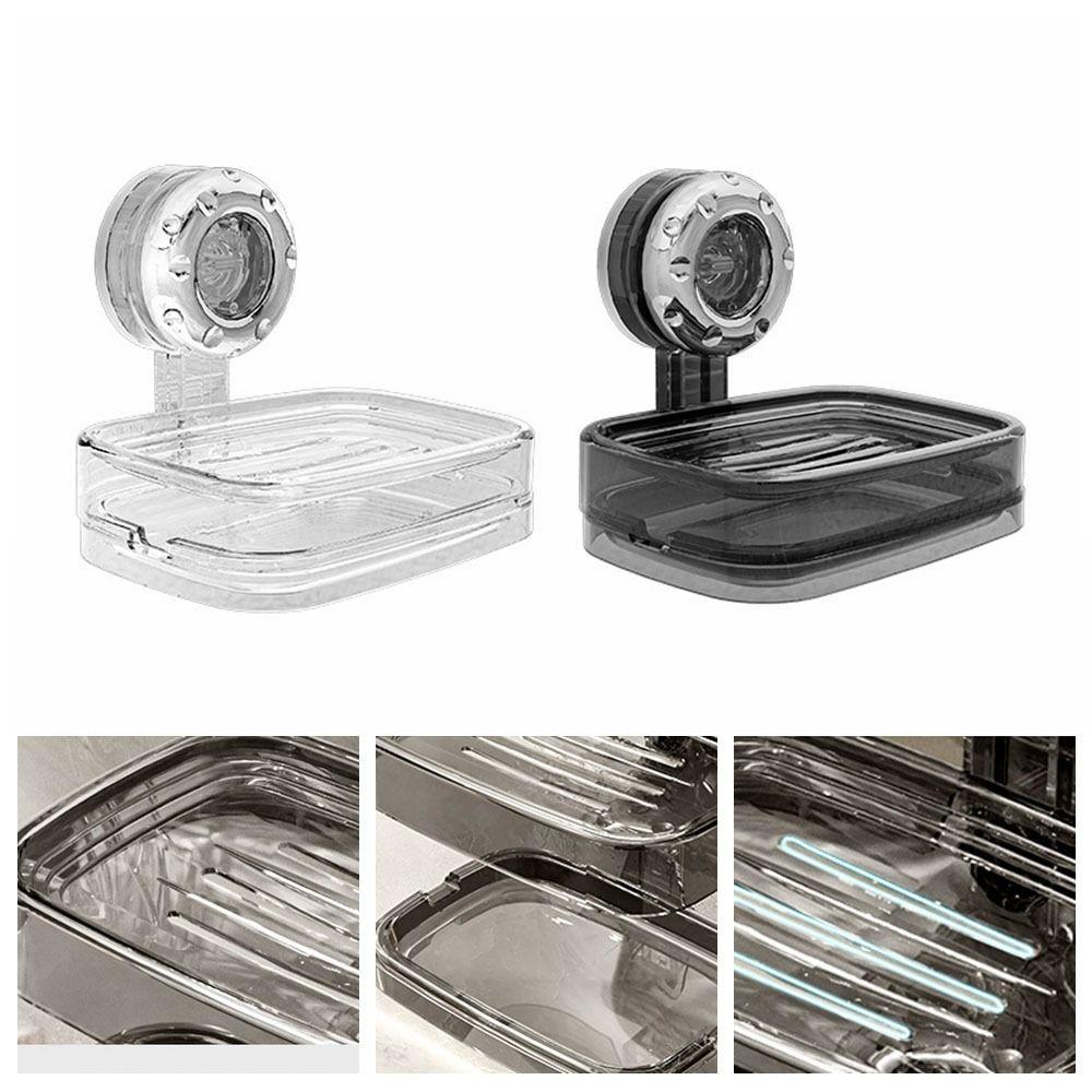 No Punching Bathroom Soap Box Transparent Toilet Soap Dish Portable Soap Rack Household